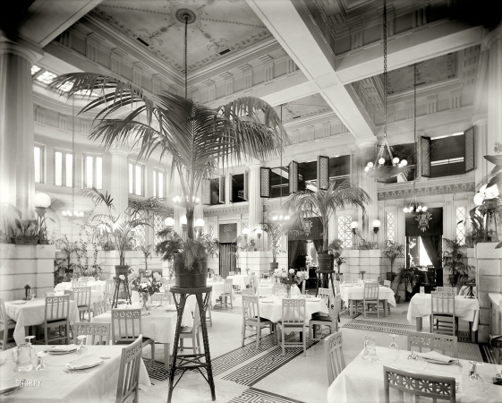 Photo showing: Palm Court -- Rochester, New York, circa 1908. Pompeiian Room, Hotel Seneca.