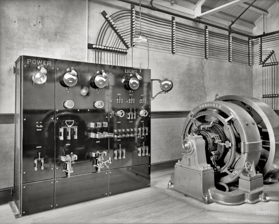Photo showing: Power and Light -- Circa 1904. Switchboard in dynamo room.