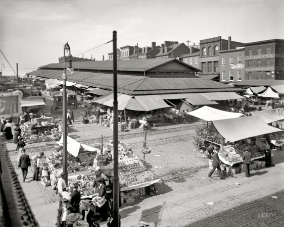 Photo showing: Baltimore Market -- Baltimore, Maryland, circa 1905. Lexington Market.