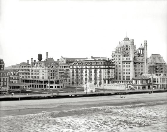 Photo showing: A.C. Hotels -- Atlantic City, New Jersey, circa 1908. Shelburne, Dennis and Marlborough-Blenheim hotels.