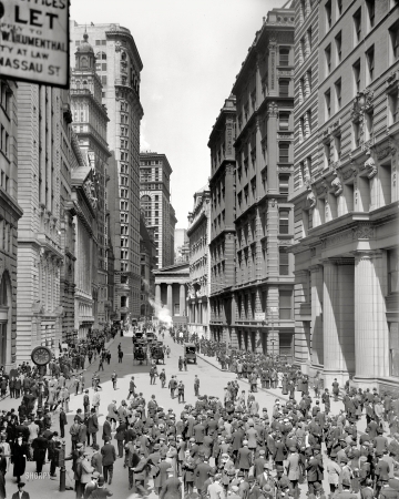 Photo showing: Broad Street, New York -- Curb market, Lower Manhattan circa 1906.