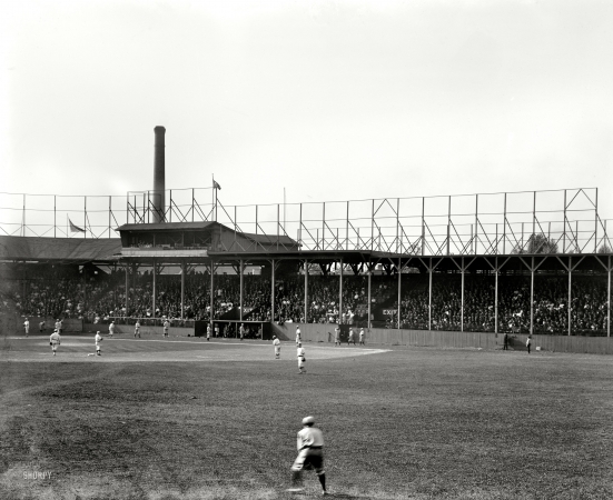 Photo showing: The Old Ball Game -- Cleveland, Ohio, circa 1908. Ball grounds, League Park.