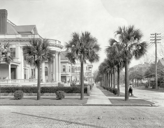 Photo showing: Laura and Ashley -- Jacksonville, Florida, circa 1910. Residences, corner Laura and Ashley Streets.