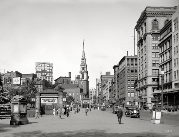 Photo showing: Boston in the Twenties -- Tremont Street and the Mall, circa 1923.