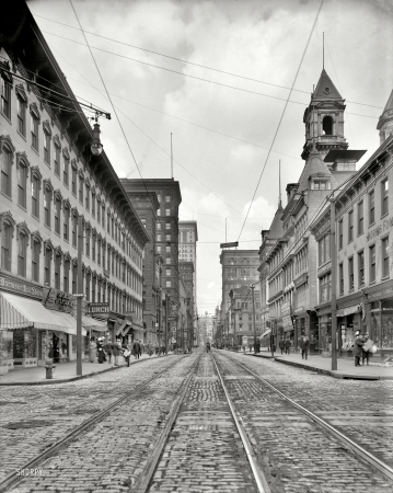 Photo showing: Smithfield Street -- Pittsburgh, Pennsylvania, circa 1908. Smithfield Street and the Post Office.