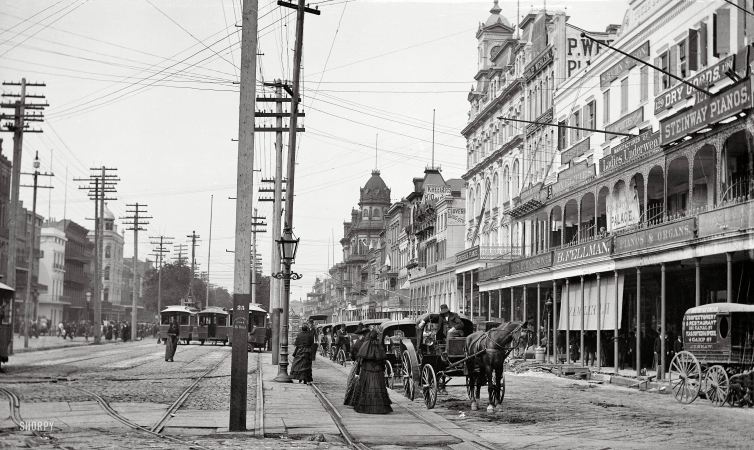 Photo showing: Canal Street: 1890s -- New Orleans in the 1890s. Canal Street from the Clay monument.