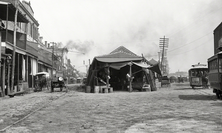 Photo showing: Old French Market -- Circa 1890s. The old French Market, New Orleans.