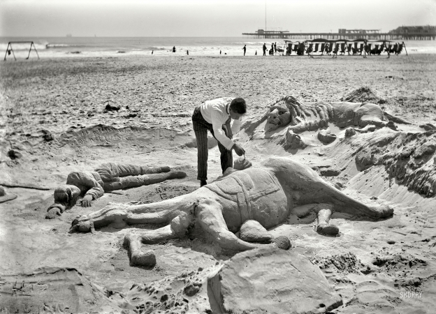 Photo showing: A Sand Man -- The Jersey Shore circa 1906. A sand man -- Atlantic City.
