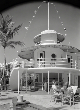 Photo showing: Aquacabana -- March 5, 1941. Raleigh Hotel, Collins Avenue, Miami Beach, Florida. Snack bar. L. Murray Dixon, architect.