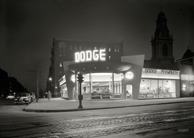 Photo showing: Dodge Noir -- March 24, 1948. L Motors, 175th Street and Broadway, New York City. Morris Lapidus, client.