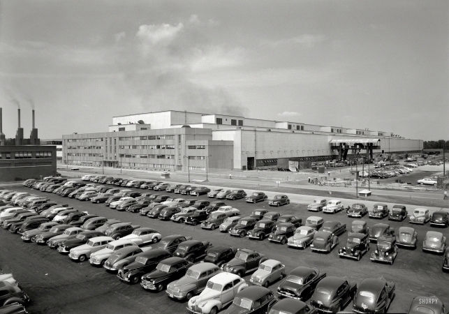 Photo showing: General Electric -- August 4, 1949. General Electric turbine plant, Schenectady, New York.