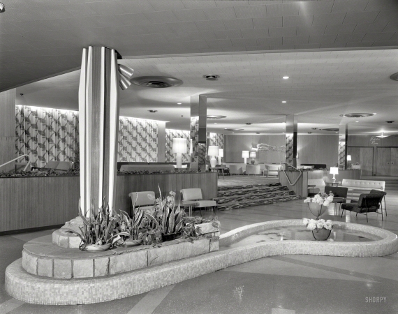 Photo showing: Hotel Zeiger -- August 13, 1957. Hotel Zeiger. Ellenville, New York. General lobby.