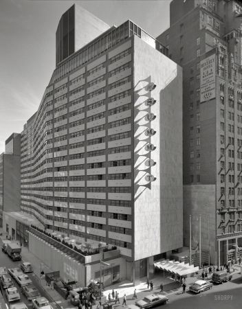 Photo showing: Summit Hotel -- Sept. 18, 1961. New York. Summit Hotel, 51st Street and Lexington Avenue. Morris Lapidus, Harle & Liebman, architects.