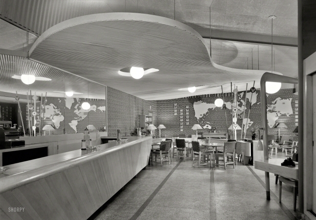 Photo showing: U.S.O. Canteen -- Sept. 3, 1943. Harrisburg, Pa., U.S.O. -- Pennsylvania Railroad Canteen & Lounge, general interior.