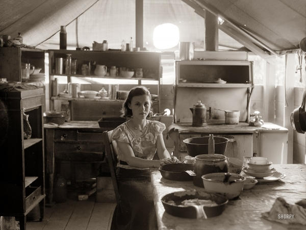 Photo showing: Tent Situation -- July 1936. Interior of migratory fruit worker's tent. Yakima, Washington.