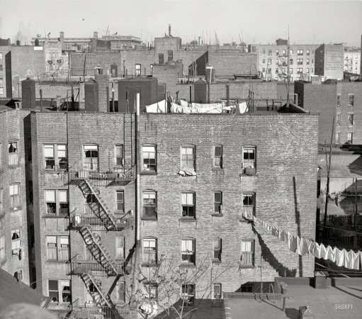Photo showing: Hung Out to Dry -- December 1936. New York. Scene from the Bronx tenement district.
