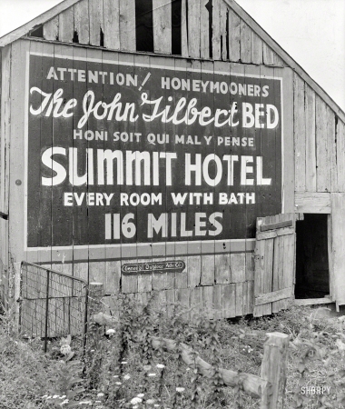 Photo showing: Attention Honeymooners -- Somewhere in Maine, August 1939.