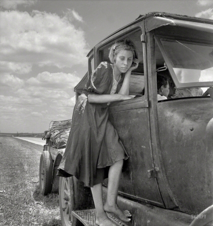 Photo showing: Following the Cotton -- June 1937. Child of Texas migrant family who follow the cotton crop.