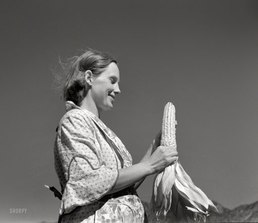 Photo showing: A Bumper Crop -- October 1939. Garden Park, Fremont County, Colorado. Mrs. R.C. Williams, wife of FSA borrower.