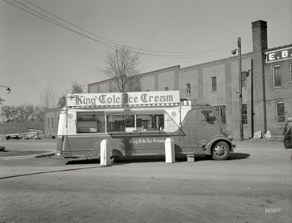 Photo showing: King Cole Ice Cream -- October 1941. Syracuse ice cream vendor.