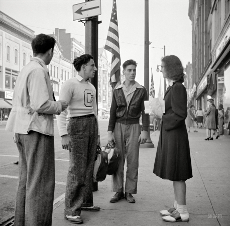 Photo showing: Classmates -- October 1941. After school. Amsterdam, New York.