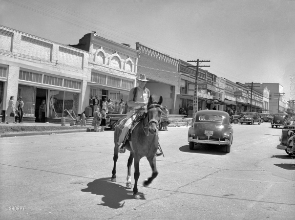 Photo showing: One-Horse Town -- April 1943. San Augustine, Texas. A man going to the livestock auction.