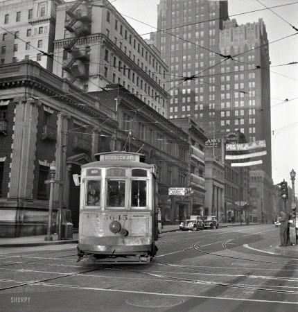 Photo showing: Second Life -- April 1943. Baltimore, Md. Trolley of 1917 vintage. Many old cars have
been reconditioned because of wartime transportation pressure.