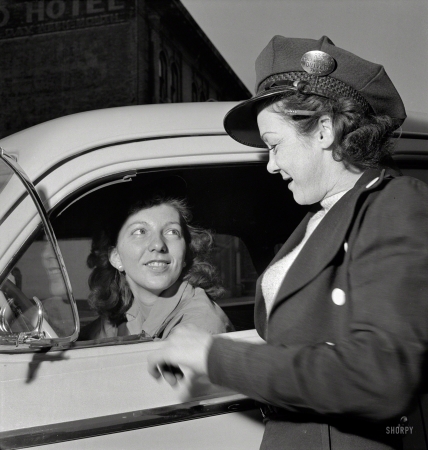 Photo showing: Abby the Cabby -- November 1942. Salt Lake City, Utah. Training women to operate buses and taxicabs.