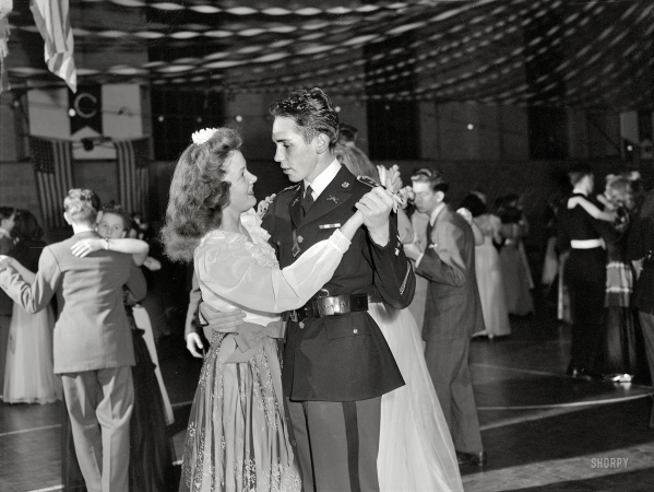 Photo showing: Begin the Beguine -- October 1943. Washington, D.C. Walter Spangenberg, captain in the
Woodrow Wilson High School Cadet Corps, at the school's Regimental Ball.