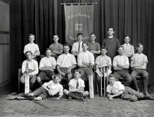 Photo showing: Are You Ready for Some Cricket? -- 1913. Marist Brothers cricket team, Christchurch.