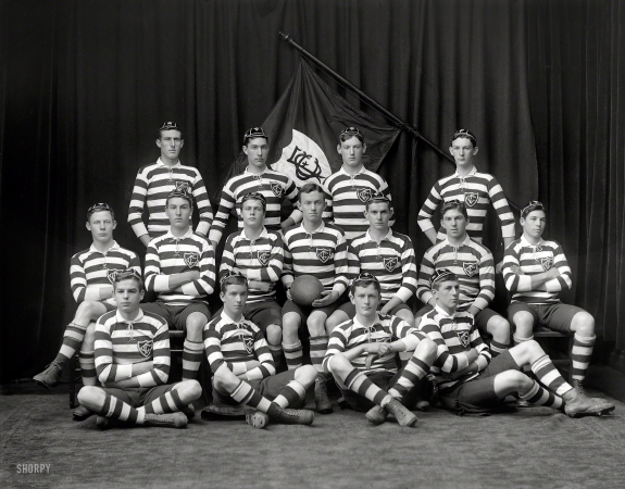 Photo showing: The Gray Hornets -- 1911. Christchurch, New Zealand. Christ's College 1st XV rugby team.