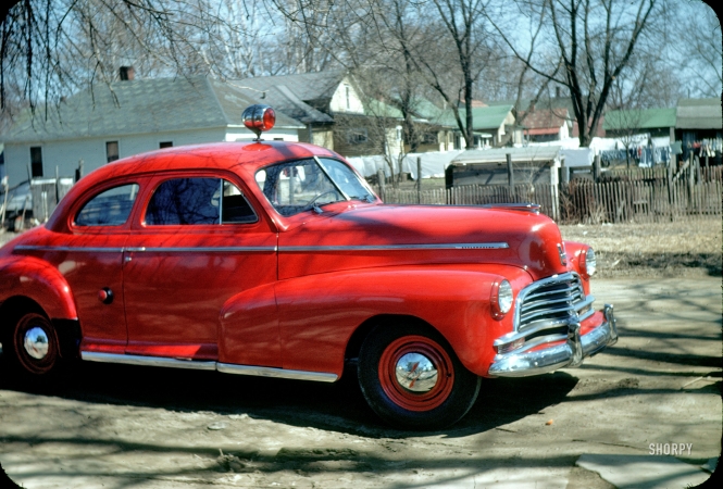 Photo showing: 1946-1947 Chevrolet Stylemaster -- Fire Department car snapped in 1949.